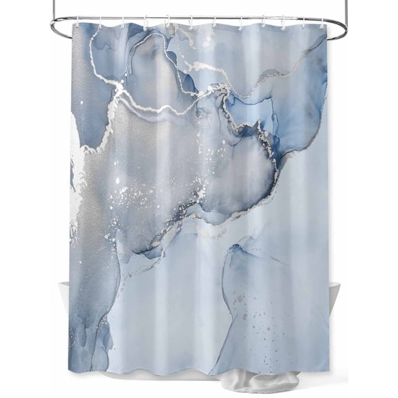 Shower Curtain Blue Marble Shower Curtains for Bathroom, Waterproof Polyester Shower Curtain Set with Hooks, Standard Size 72" x 72" Luxury Abstract Art