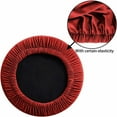 thumbnail image 5 of 2 Pcs Round Stool Seat Covers Washable Stool Cushion Slipcover Elastic Bar Chair Covers for 12-14 Inch Chair, Light Red, 5 of 7