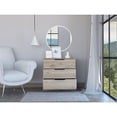 thumbnail image 3 of TUHOME Kaia Commode à 3 Tiroirs Commodes en Bois d'Ingénierie en Gris, 3 of 7