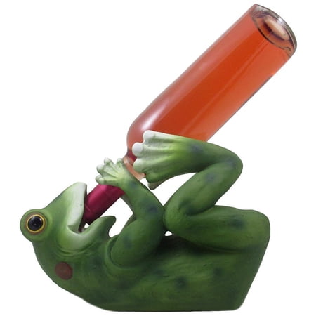 Frog Wine Bottle Holder Statue In Decorative Countertop Wine Racks