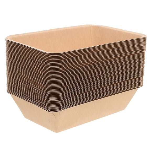 HOMOBABE 50Pcs Disposable Rectangular Paper Food Trays for Party Events and Restaurants