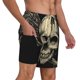 thumbnail image 2 of Balery Gothic Winged Skull Bañador para hombre, shorts de playa de secado rápido con entrepierna y forro de compresión-3X-Large, 2 of 6