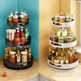 thumbnail image 3 of Cocina Estante de Almacenamiento de Condimentos Giratorios,Organizador Giratorio de 3 Niveles, Diámetro 22-30.5cm Organizador de Cocina Giratorio 360º,Plataforma Giratoria de Altura Ajustable, 3 of 7