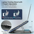 thumbnail image 3 of Laptop Cooling Pad with 6 Fan, Cooler Fan No Lights, pad for 15-17 Inches, Notebook Stand 9 Height Adjustable, Lap or Desk Use, 3 of 4