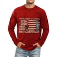 thumbnail image 6 of USA 250th Anniversary Shirt Mens T Shirts Graphic Independence Day Tee Long Sleeve Crewneck Top Red M, 6 of 6