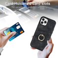 thumbnail image 5 of Funda de piel estilo vintage para iPhone 11 Pro con ranura para tarjetas, anillo giratorio de 360 grados, protección para la cámara, protección en las 4 esquinas, funda de teléfono muy resistente., 5 of 5