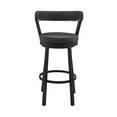 thumbnail image 5 of Kobe 26" Counter Height Swivel Bar Stool in Black Finish and Black Faux Leather, 5 of 11
