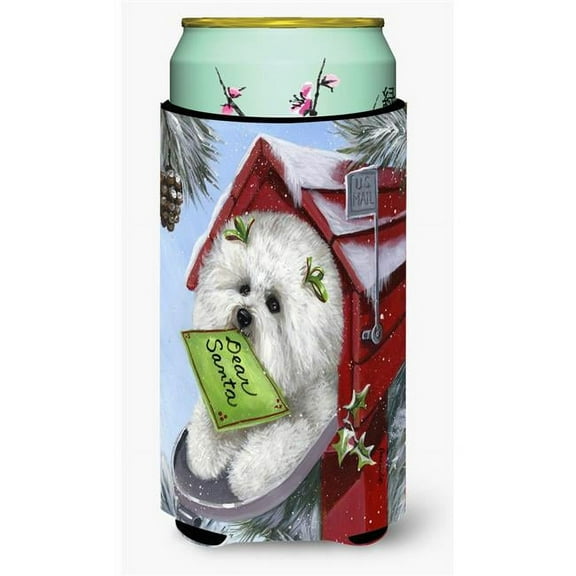 Carolines Treasures Bichon Frise Santas List Christmas Tall Boy Hugger Tall Boy multicolor