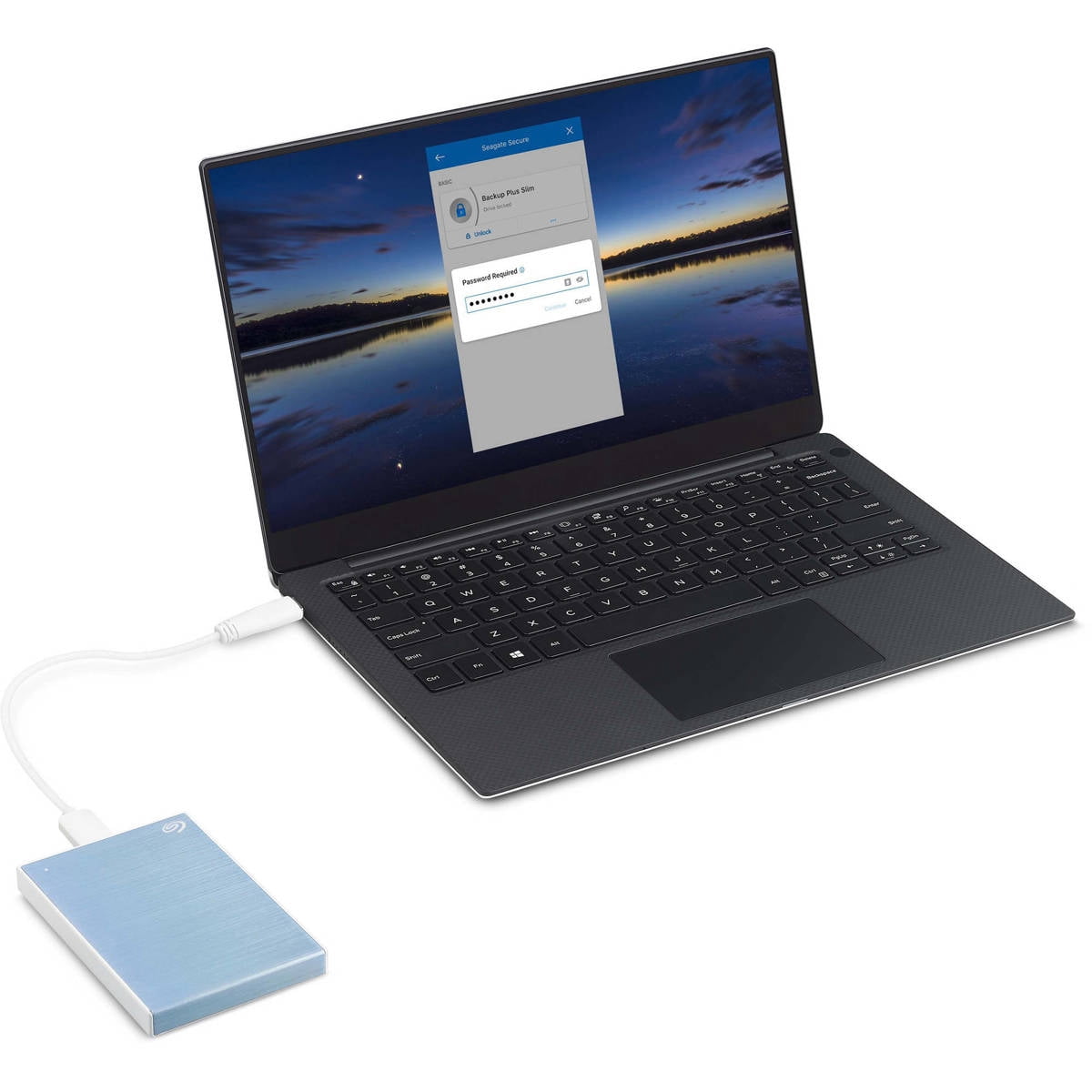 Seagate Backup Plus Slim 1TB External Hard Drive Portable HDD – Light Blue USB 3.0 for PC Laptop and Mac, 1 year Mylio Create, 2 Months Adobe CC Photography, (STHN1000402)