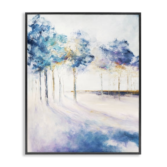 Stupell Industries Contemporary Abstract Blue Tree Shadows in Forest Landscape Black Framed Giclee Art, 16 x 20, by Dina D'Argo