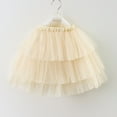 thumbnail image 2 of AJTQTH Girls Skirt Elastic-Waisted Mesh Layered Fluffy Skirt Tiered Princess Skirt for Summer Holiday Party Outfits Clothes Outfits Beige 3 Years, 2 of 8