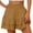 Khaki, variant on YUGYXL Women's Cotton Ruffle Shorts High Stretch Waist Summer Shorts Teen Girl Cute Pleated Shorts Elegant Outdoor Shorts Khaki L