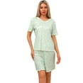 thumbnail image 3 of Women's short-sleeved short pants casual comfortable home set that can be worn outside, 3 of 5