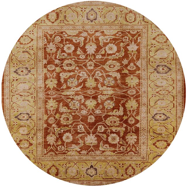 Ahgly Tapis Rond Lavable en Machine Intérieur Industriel Moderne Acajou Brun, 3 Pieds Rond