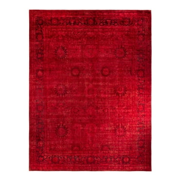 Solo Rugs Overdyed, One-of-a-Kind Hand-Knotted Area Rug - Red, 12' 2" x 15' 9"