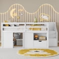 thumbnail image 4 of Leumius Full Size Loft Bed with Storage Stairs and Storage Drawers,Solid Wood Bed Frame with Large Under-Bed Space,White, 4 of 13