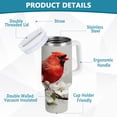 thumbnail image 5 of 40 oz Insulated Stainless Steel Tumbler Double Wall Stainless Steel Tumbler with 2-Way Drinking Beautiful Red Bird, 5 of 9