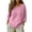 Pink, variant on Besolor 3/4 Sleeve Tops for Women Cotton Linen Casual Loose Summer Crewneck Shirts Lightweight Loungewear T-Shirt Top