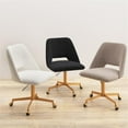 thumbnail image 5 of Pemberly Row Boucle Upholstered Seat and Back Rolling Chair in Black, 5 of 6