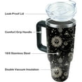 thumbnail image 4 of 40 oz Tumbler with Handle and Straw, Stainless Steel Insulated Cup with Leak Proof Lid and Straw Lid, Keep Drinks Cold and Hot for Hours(Sun Moon), 4 of 6