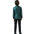 thumbnail image 4 of ETHAN Boys Tuxedo Suit Shiny Formal Dress 3 Pieces Suit Set Paisley Shawl Collar Green Boys Blazers Size 10-12, 4 of 9