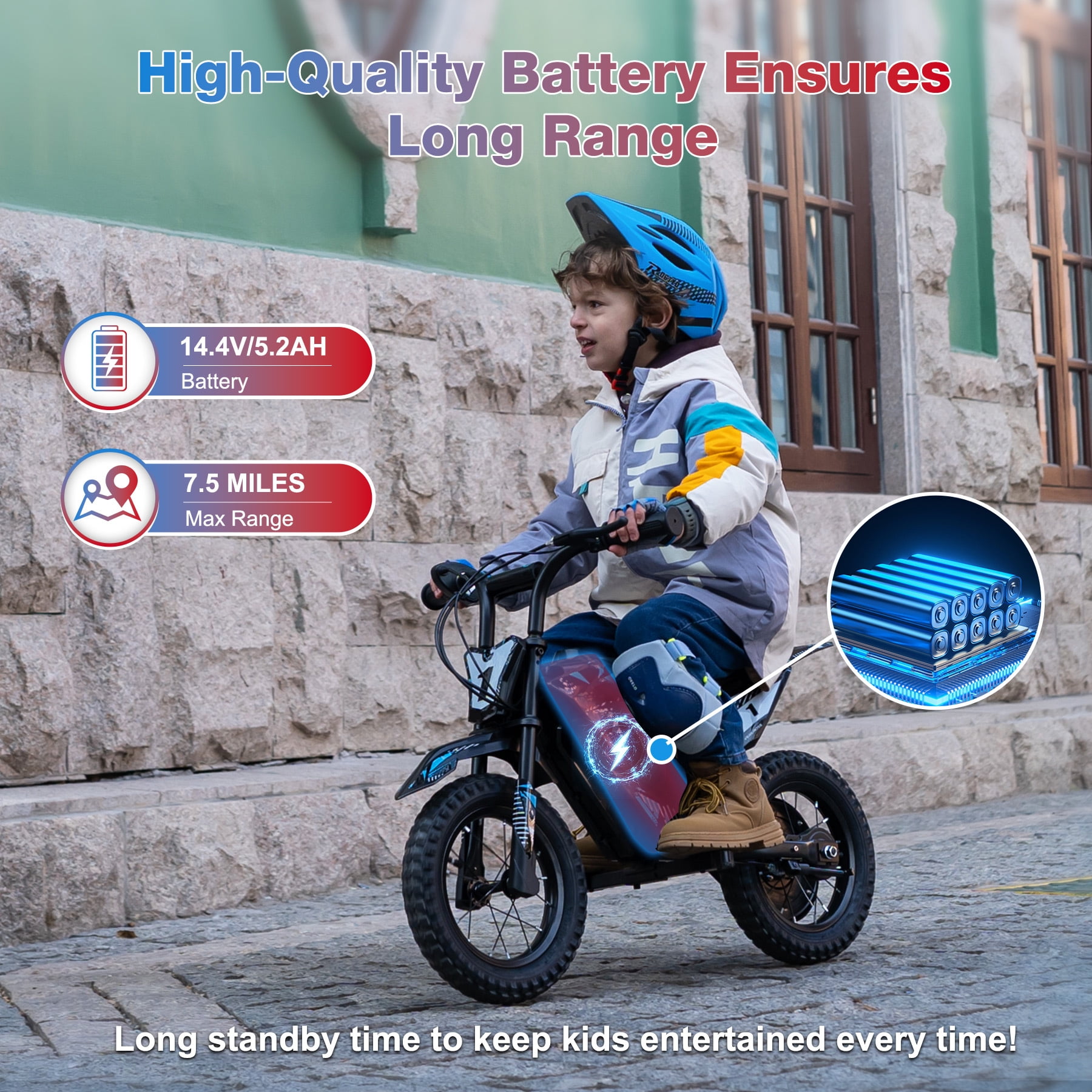 HOVERMAX Electric Dirt Bike, 150W Electric Motorcycle 10MPH Max Speed, Ride On Toys motocross for Kids