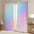 thumbnail image 2 of jejeloiu Horoscope Theme Black Out Curtains,Constellation Print Curtains Pack of 2 (42x63 Each),Blue Pink Purple Ombre Bedroom Curtains For Kids,Luxury Bedroom Decor, 2 of 6