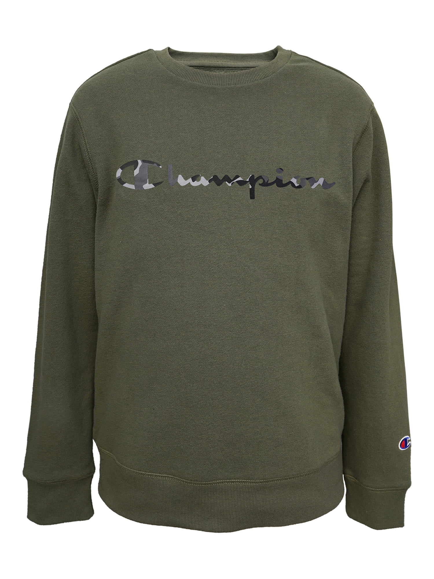 Champion - Champion Boys Camo Fill Script Fleece Crewneck Sweatshirt, Sizes 8-20 - Walmart.com