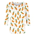 thumbnail image 4 of Xuyuer Easter Womens Tops Dressy Casual Blouses Spring Fashion 2026 Round Neck 3/4 Length Sleeve Business Trendy Tunics Top Shirts, 4 of 5