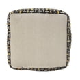 thumbnail image 4 of LR Home Medium Embroidered Geometric Indoor Square Pouf, Black/Yellow, 16" x 16" x 16", 4 of 7