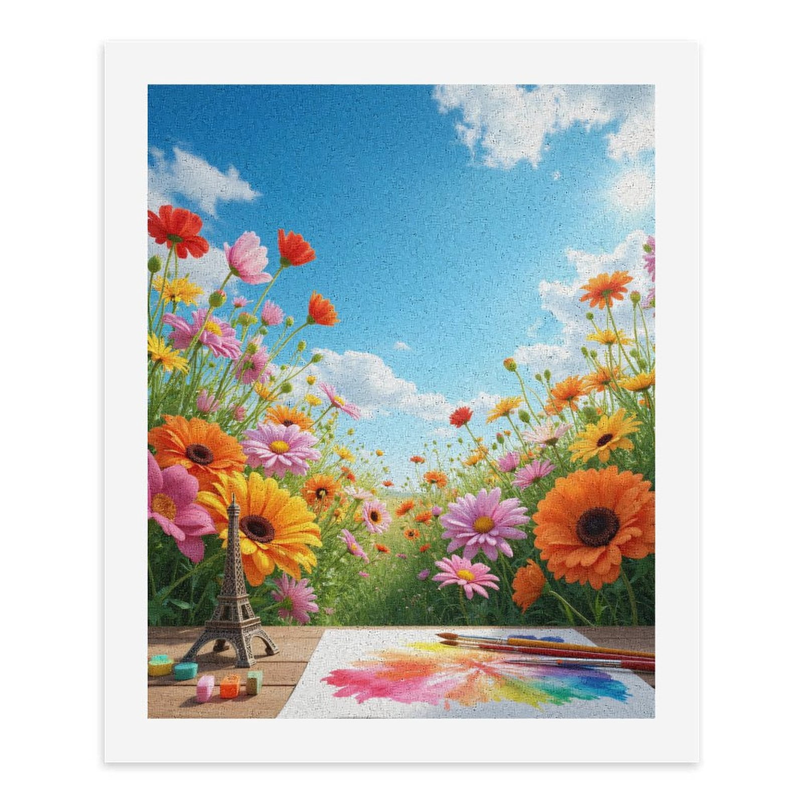 Paint By Numbers Kit for Adults Beginner - Colorful Spring Garden Art Scene DIY Canvas Painting Kits for Adults, Frameless Paint By Number for Adults for Home Wall Decor 16x20 Inch