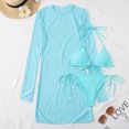 thumbnail image 3 of Trajes de baño de 3 piezas para mujer Trajes de baño sexy de corte alto con aros con cubierta de malla FLhrweasw Para estrenar, 3 of 6