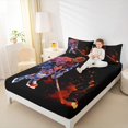 thumbnail image 4 of Homewish Hockey Sport Lover Full Size Sheets,Watercolor Splatter Ink Bed Sheets,Red Blue Black Sheet Sets For Kids Boy,Microfiber Bedroom Decor,4-Piece, 4 of 7