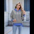 thumbnail image 4 of Sudadera de Rayas de Gran Tamaño para Mujer, Sudadera con Capucha de Bloques de Color, Jersey de Larga, Ropa Y2K y Negro M, 4 of 10