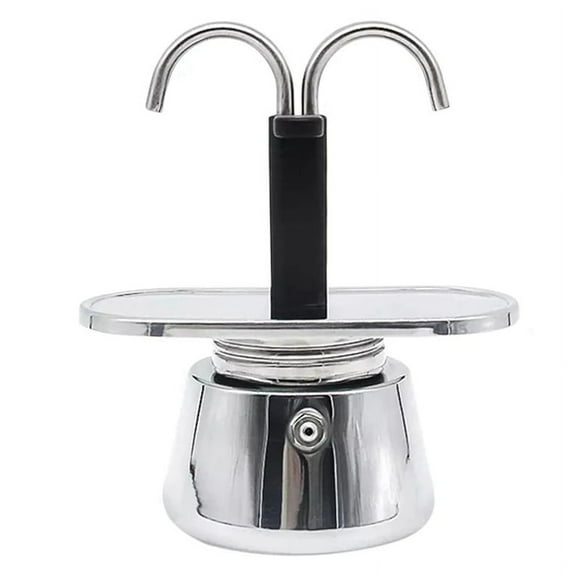 Cafetera Moka de Doble Cabezal Acero Inoxidable, Conducto DIY, Moka, Herramienta Cocina