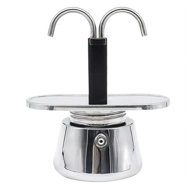 Cafetera Moka de Doble Cabezal Acero Inoxidable, Conducto DIY, Moka, Herramienta Cocina