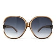 thumbnail image 1 of Lunettes de Soleil pour Femmes Extra Surdimensionnées Rondes de Designer Mode à Lentilles Exposées Papillon Pêche Fumée, 1 of 4