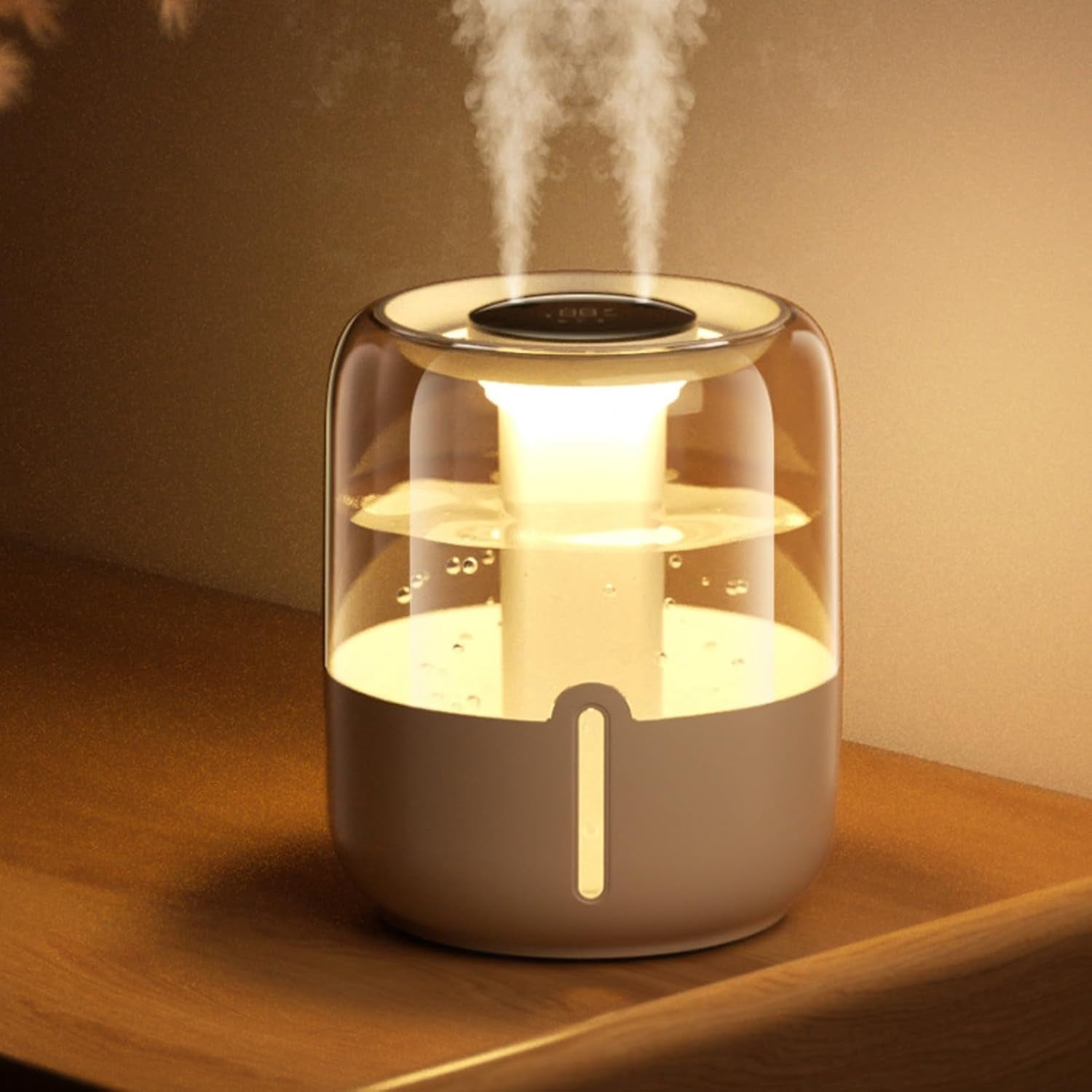 Humidifiers for Room,4L Cool Mist Humidifier,Top Fill Smart Cool Mist Air Humidifiers with Nightlight,3-Speed Quiet & Large Vaporizers for Bedroom,Home,Large Room,Baby Nursery and Plants（White）