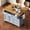 Blue+Grey, variant on K&K 52'' Kitchen I52 Inch Farmhouse Rolling Kitchen Island Cart with Drop Leaf, Mobile Storage Cart on Wheels with 5 Drawers 2 Doors Spice Rack Towel Rack for Kitchen, Blue Grey