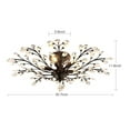thumbnail image 3 of 5-Lights Crystal Chandelier Light Branches Ceiling Pendant Lamp Vintage Fixture, 3 of 8