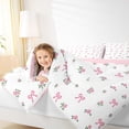 thumbnail image 4 of Manfei Cute Pink Bowknot 3-Piece Full Size Comforter Sets for Girls Teens Female,Dreamy Princess Bedding Comforter Set,Floral Flower Rose Lightweight Bedding Sets,Luxury Bedroom Decor, 4 of 8