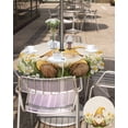 thumbnail image 5 of Fsddascl Yellow Gnomes Outdoor Tablecloth - 54 Inch Round Dining Table Cover, Spring Floral Elegant Rustic Waterproof Outdoor Table Cloth with Umbrella Hole & Zipper for Picnic/Patio/Party, 5 of 7