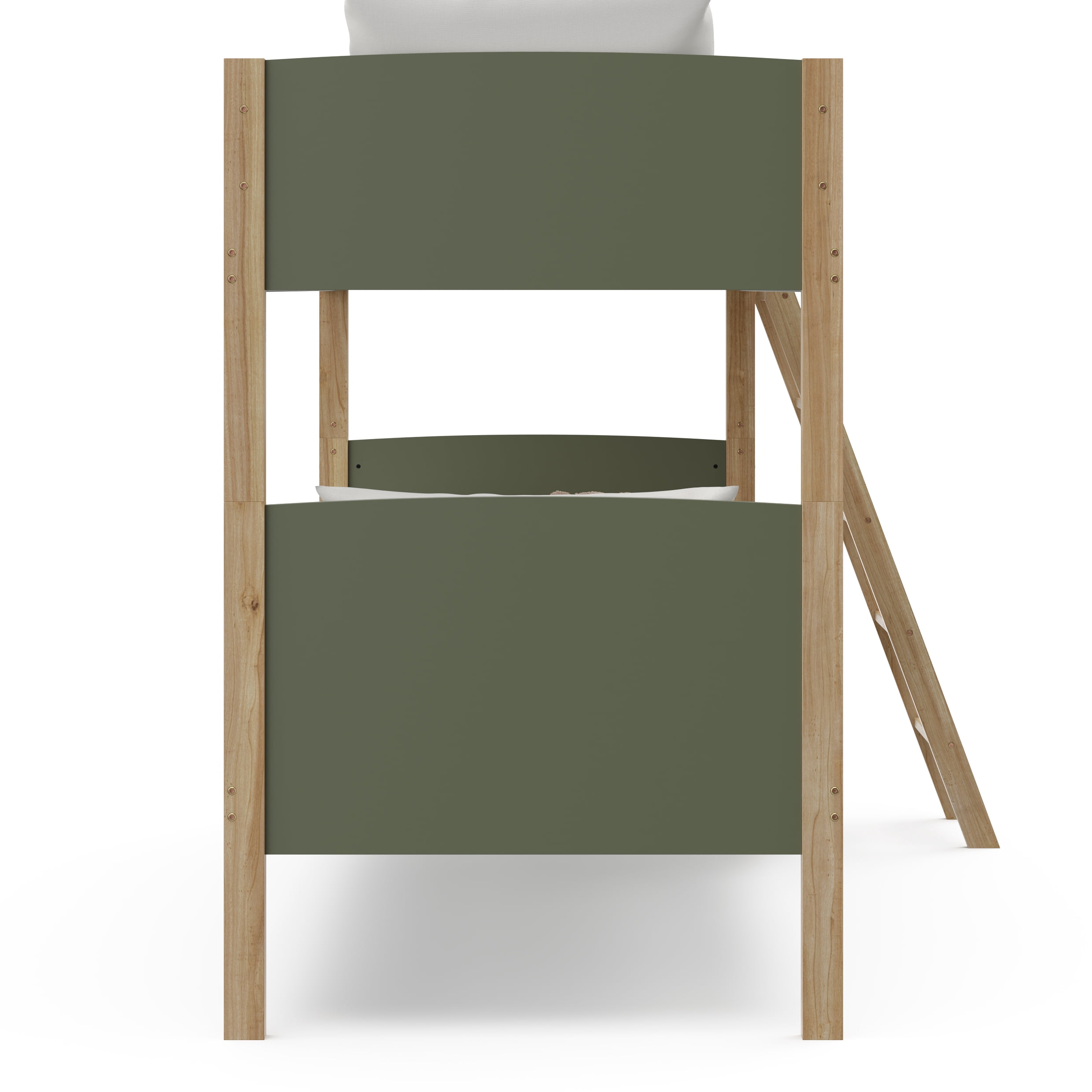 Storkcraft Next Delray Twin-over-Twin Bunk Bed, Olive with Natural