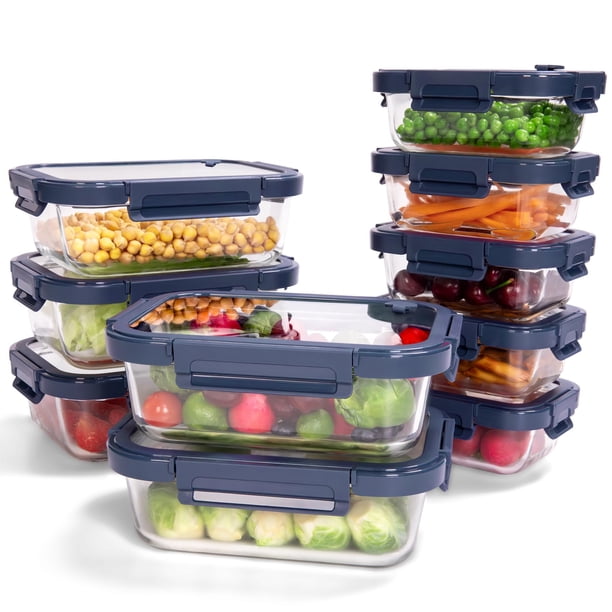 Contenedor de Almacenamiento de Alimentos BOROHOUSE Juego de 10 Frascos de Vidrio Herméticos