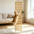thumbnail image 4 of Wooden Cat Wall Ladder, Hanging Cat Climbing Bridge Shelf, Indoor Cat Activity Play For Wall Mounted Cat Shelves,A - 50Cm, 4 of 6