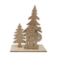 thumbnail image 5 of UYUH Wooden Village Scene Christmas Table Decor, Xmas Wooden House Tabletop Display with Reindeer for Mantle, DIY Holiday Winter Wonderland Decoration, 5 of 7