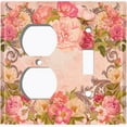 thumbnail image 4 of Metal Light Switch Plate Outlet Cover Red Pink Rose Frame Wallpaper ROS024, 4 of 13