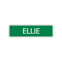Ellie Girls Children Name Letter Printed Plaque Decoration Label Indoor Outdoor Unique Wall Novelty Aluminum Metal Sign 4"x13.5"