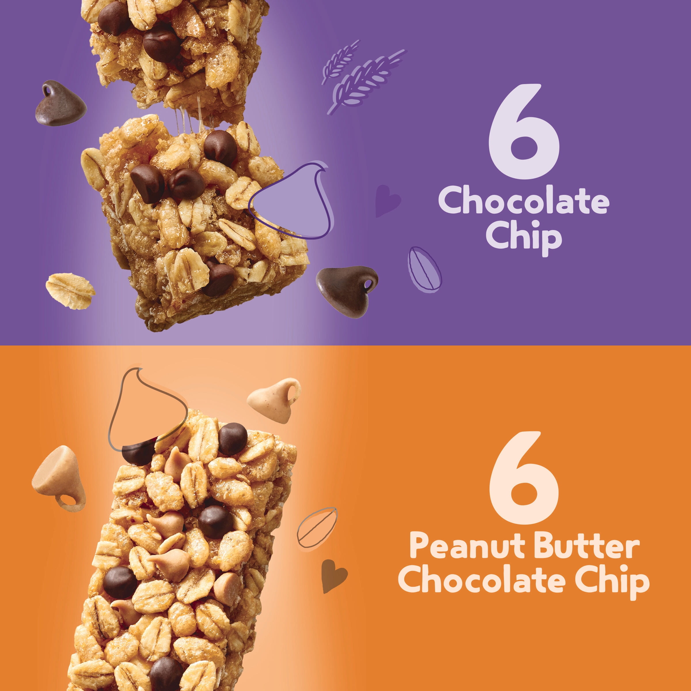 (2 pack) Annie's Organic Chewy Granola Bars, Peanut Butter Chocolate Chip, 12 ct