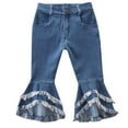 thumbnail image 2 of Children Toddler Kids Baby Girls Flare Pants Denim Tassel Clothes Jeans Pants Girls Pants Size 4-5 Years, 2 of 7